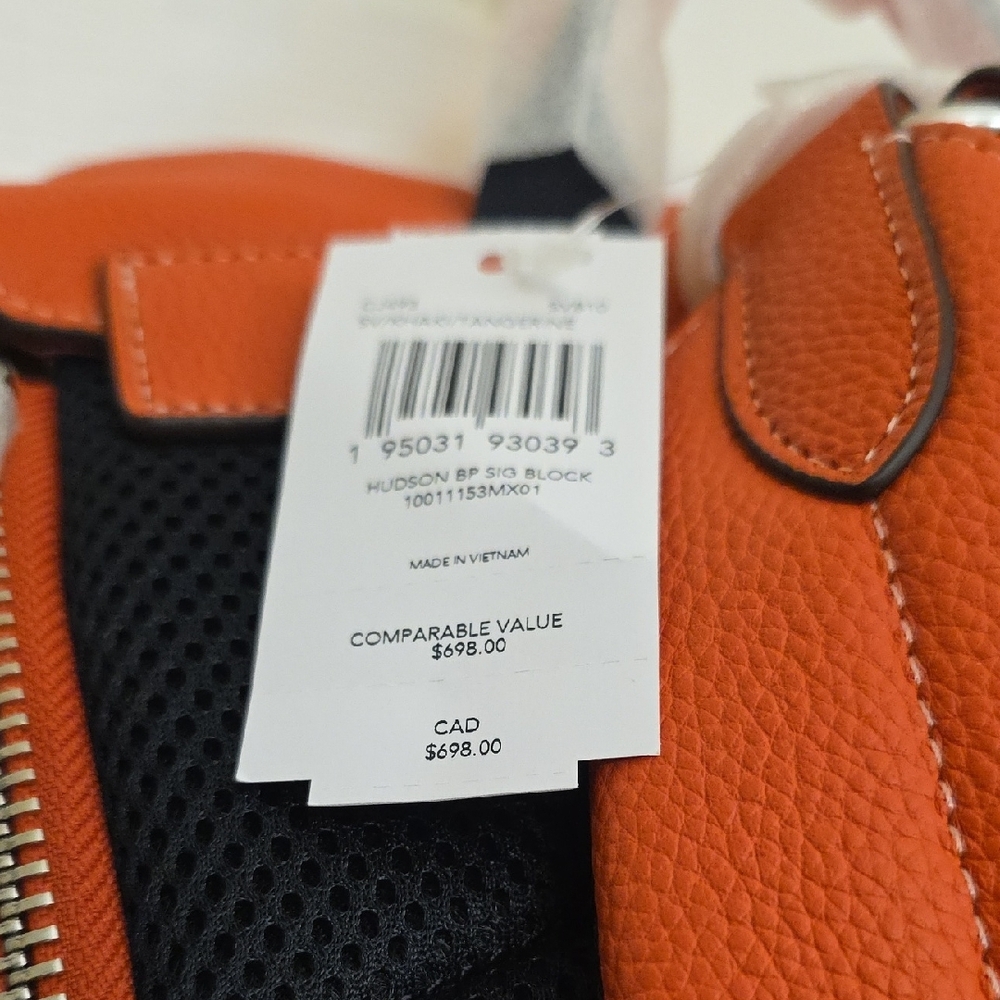 Coach Brown‎ and Orange Backpack with Signature Design - Picture 7 of 16